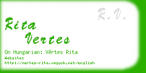 rita vertes business card