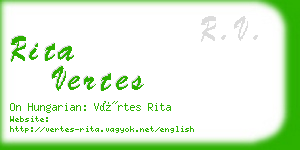 rita vertes business card